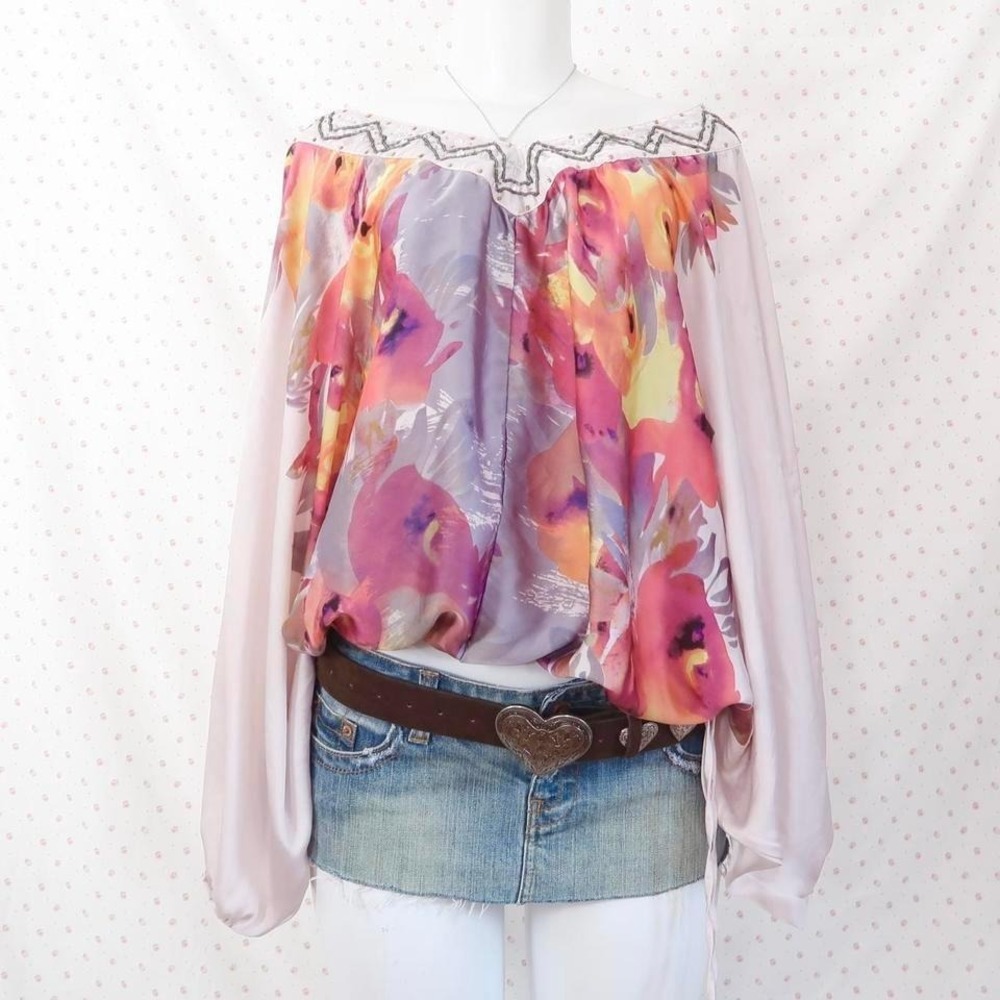 y2k glam going out top arden b silky blouse
